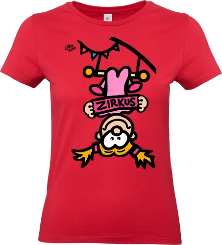 Hochseil (bunt) - comic, comics, comic style, comic stil, monster, halloween, zirkus, manege, unterhaltung, akrobat, kind, kinder, clown - Standard T-Shirt (Women)