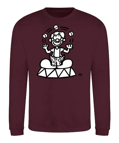 Clown - comic, comics, comic style, comic stil, monster, halloween, zirkus, manege, unterhaltung, akrobat, kind, kinder, clown - Sweatshirt