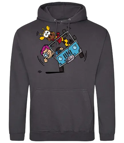 Safari! (bunt 2) - Augen, Comic, Comic Style, Comic Stil, Zeichnung, safari, jeep, giraffe, foto, fotograf, kamera, influencer, wildnis, wald, tiere, natur - Standard Hoodie