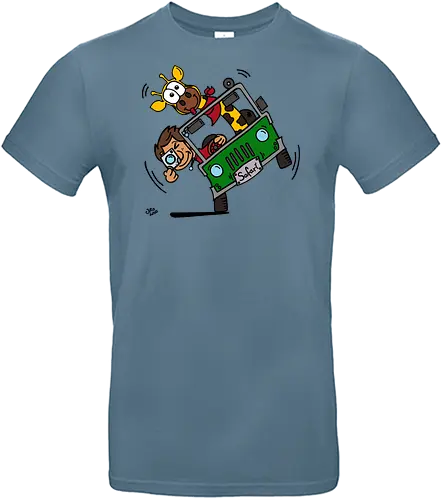 Safari! (bunt 3) - Augen, Comic, Comic Style, Comic Stil, Zeichnung, safari, jeep, giraffe, foto, fotograf, kamera, influencer, wildnis, wald, tiere, natur - Standard T-Shirt