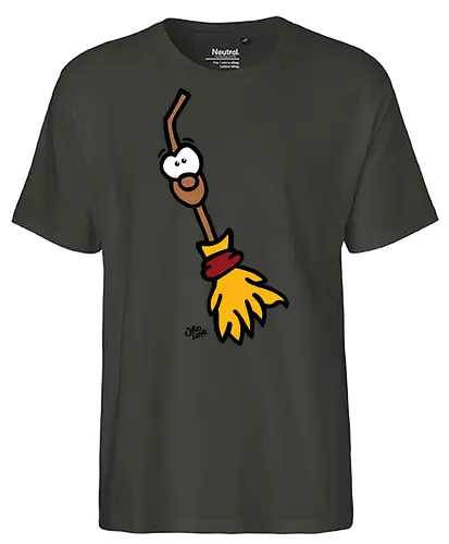 Hexenbesen (bunt) - Comic, Comic Style, Comic Stil, Zeichnung, comics, zauberei, zauberer, hexe, drache, besen, hexen, hexerei, magie, zauberkraft - Fairtrade T-Shirt