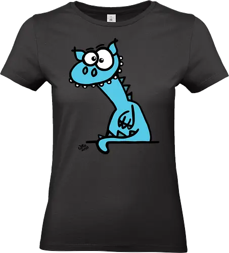 Drache (blau) - Comic, Comic Style, Comic Stil, Zeichnung, comics, zauberei, zauberer, hexe, drache, besen, hexen, hexerei, magie, zauberkraft, drachen, niedlich - Standard T-Shirt (Women)