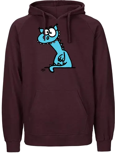Drache (blau) - Comic, Comic Style, Comic Stil, Zeichnung, comics, zauberei, zauberer, hexe, drache, besen, hexen, hexerei, magie, zauberkraft, drachen, niedlich - Fairtrade Hoodie