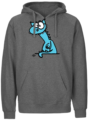 Drache (blau) - Comic, Comic Style, Comic Stil, Zeichnung, comics, zauberei, zauberer, hexe, drache, besen, hexen, hexerei, magie, zauberkraft, drachen, niedlich - Fairtrade Hoodie