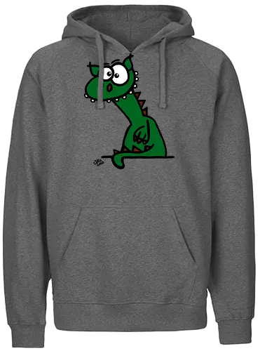 Drache (grün) - Comic, Comic Style, Comic Stil, Zeichnung, comics, zauberei, zauberer, hexe, drache, besen, hexen, hexerei, magie, zauberkraft, drachen, niedlich - Fairtrade Hoodie
