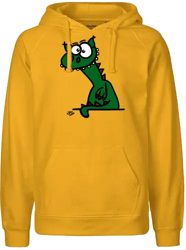 Drache (grün) - Comic, Comic Style, Comic Stil, Zeichnung, comics, zauberei, zauberer, hexe, drache, besen, hexen, hexerei, magie, zauberkraft, drachen, niedlich - Fairtrade Hoodie