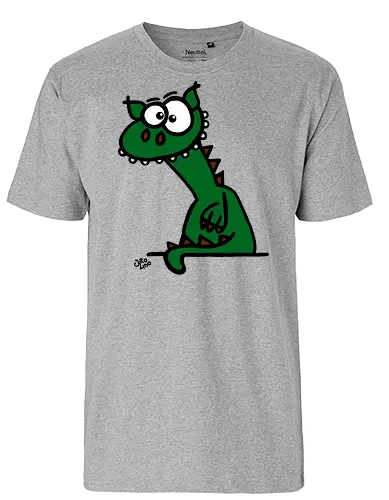 Drache (grün) - Comic, Comic Style, Comic Stil, Zeichnung, comics, zauberei, zauberer, hexe, drache, besen, hexen, hexerei, magie, zauberkraft, drachen, niedlich - Fairtrade T-Shirt
