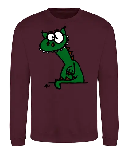 Drache (grün) - Comic, Comic Style, Comic Stil, Zeichnung, comics, zauberei, zauberer, hexe, drache, besen, hexen, hexerei, magie, zauberkraft, drachen, niedlich - Sweatshirt