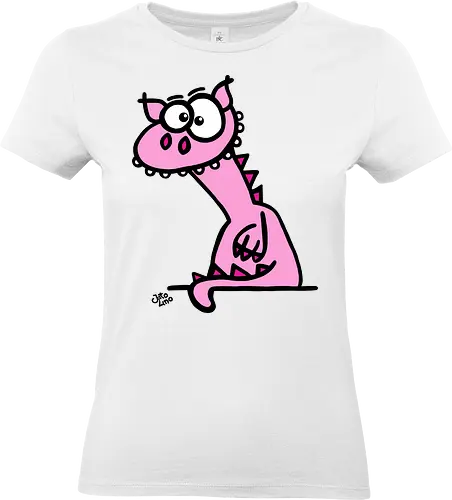 Drache (rosa) - Comic, Comic Style, Comic Stil, Zeichnung, comics, zauberei, zauberer, hexe, drache, besen, hexen, hexerei, magie, zauberkraft, drachen, niedlich - Standard T-Shirt (Women)