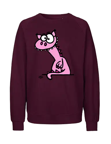 Drache (rosa) - Comic, Comic Style, Comic Stil, Zeichnung, comics, zauberei, zauberer, hexe, drache, besen, hexen, hexerei, magie, zauberkraft, drachen, niedlich - Fairtrade Sweatshirt
