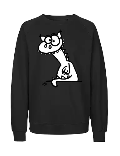 Drache (weiß) - Comic, Comic Style, Comic Stil, Zeichnung, comics, zauberei, zauberer, hexe, drache, besen, hexen, hexerei, magie, zauberkraft, drachen, niedlich - Fairtrade Sweatshirt