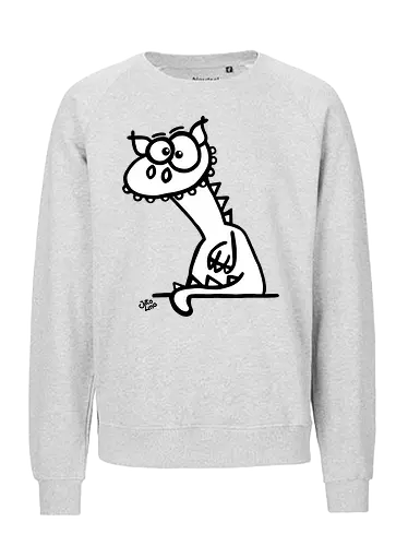 Drache (weiß) - Comic, Comic Style, Comic Stil, Zeichnung, comics, zauberei, zauberer, hexe, drache, besen, hexen, hexerei, magie, zauberkraft, drachen, niedlich - Fairtrade Sweatshirt