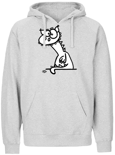 Drache (weiß) - Comic, Comic Style, Comic Stil, Zeichnung, comics, zauberei, zauberer, hexe, drache, besen, hexen, hexerei, magie, zauberkraft, drachen, niedlich - Fairtrade Hoodie