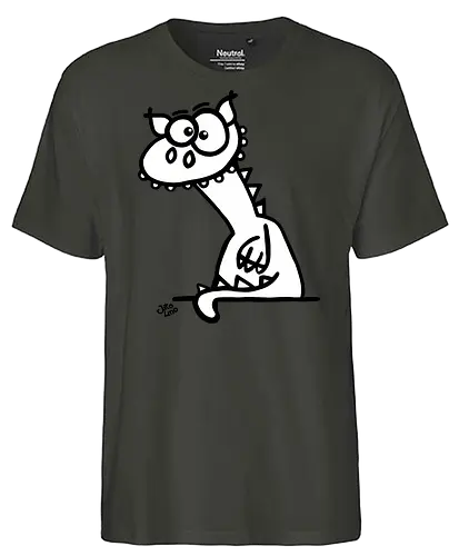 Drache (weiß) - Comic, Comic Style, Comic Stil, Zeichnung, comics, zauberei, zauberer, hexe, drache, besen, hexen, hexerei, magie, zauberkraft, drachen, niedlich - Fairtrade T-Shirt