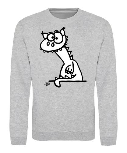 Drache (weiß) - Comic, Comic Style, Comic Stil, Zeichnung, comics, zauberei, zauberer, hexe, drache, besen, hexen, hexerei, magie, zauberkraft, drachen, niedlich - Sweatshirt