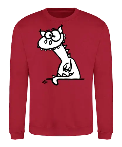 Drache (weiß) - Comic, Comic Style, Comic Stil, Zeichnung, comics, zauberei, zauberer, hexe, drache, besen, hexen, hexerei, magie, zauberkraft, drachen, niedlich - Sweatshirt