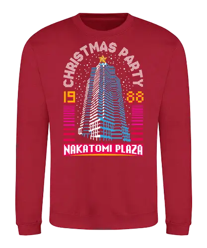 Nakatomi Plaza Christmas Party 88 - Die hard, Nakatomi plaza, 1988, ugly Christmas sweater, John mcClane, bruce willis, Christmas movies, Nakatomi, yippee ki yay, Christmas party, xmas - Sweatshirt