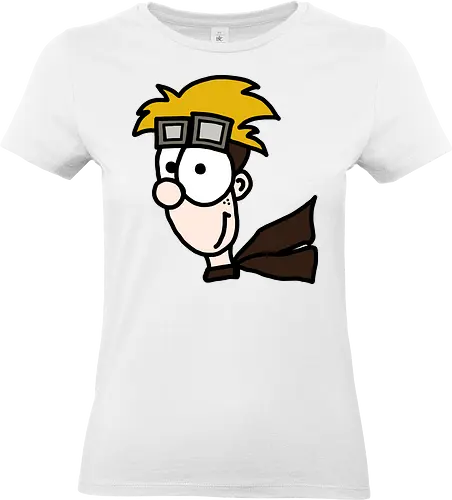Pilot - Augen, Comic, Comic Style, Comic Stil, Zeichnung, comics, niedlich, pilot, reise, abenteuer, mut, mutig - Standard T-Shirt (Women)