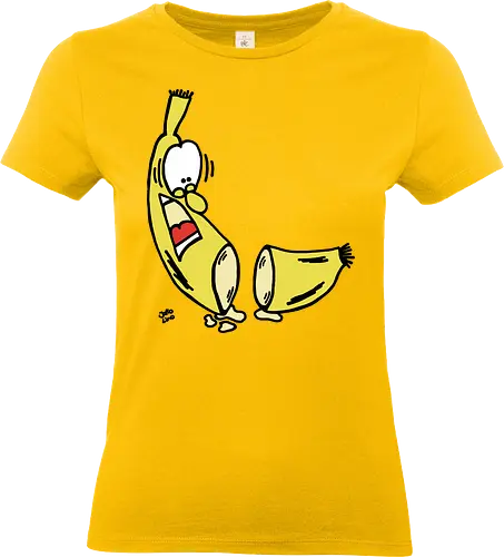 Bananen Split - Augen, Comic, Comic Style, Comic Stil, Zeichnung, comics, niedlich, albern, lustig, witzig, bunt, bananen, horror - Standard T-Shirt (Women)