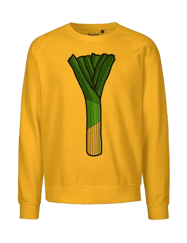 Lauch - Augen, Comic, Comic Style, Comic Stil, Zeichnung, comics, niedlich, albern, lustig, witzig, bunt, lauch, essen, gemüse - Fairtrade Sweatshirt