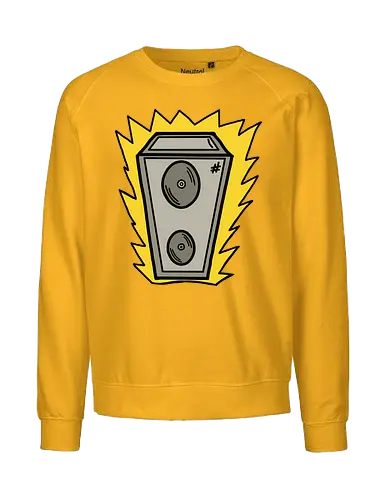 Lautsprecher - Augen, Comic, Comic Style, Comic Stil, Zeichnung, comics, niedlich, albern, lustig, witzig, bunt, musik, rock, konzert, festival, rocker, singen, sänger, musiker - Fairtrade Sweatshirt