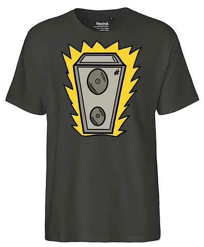 Lautsprecher - Augen, Comic, Comic Style, Comic Stil, Zeichnung, comics, niedlich, albern, lustig, witzig, bunt, musik, rock, konzert, festival, rocker, singen, sänger, musiker - Fairtrade T-Shirt