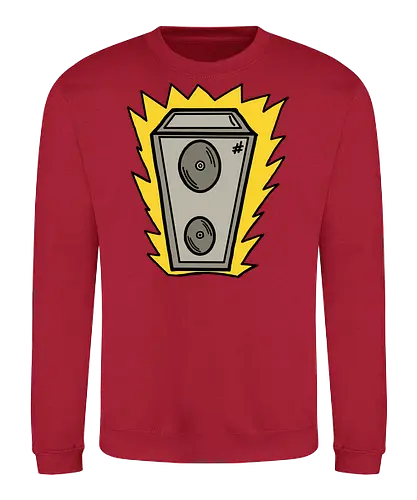 Lautsprecher - Augen, Comic, Comic Style, Comic Stil, Zeichnung, comics, niedlich, albern, lustig, witzig, bunt, musik, rock, konzert, festival, rocker, singen, sänger, musiker - Sweatshirt