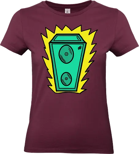 Lautsprecher - Augen, Comic, Comic Style, Comic Stil, Zeichnung, comics, niedlich, albern, lustig, witzig, bunt, musik, rock, konzert, festival, rocker, singen, sänger, musiker - Standard T-Shirt (Women)