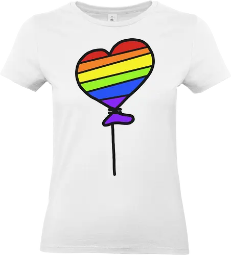 Regenbogenballon - Augen, Comic, Comic Style, Comic Stil, Zeichnung, comics, niedlich, albern, lustig, witzig, bunt, drag, drag queen, lgbt, queer, lgbtq, lgbtqia+ - Standard T-Shirt (Women)