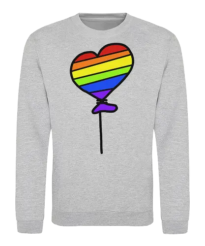 Regenbogenballon - Augen, Comic, Comic Style, Comic Stil, Zeichnung, comics, niedlich, albern, lustig, witzig, bunt, drag, drag queen, lgbt, queer, lgbtq, lgbtqia+ - Sweatshirt