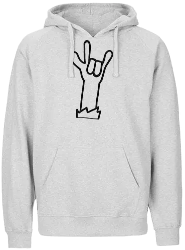 Let's rock! (1) - Augen, Comic, Comic Style, Comic Stil, Zeichnung, comics, niedlich, albern, lustig, witzig, bunt, musik, rock, konzert, festival, rocker, singen, sänger, musiker, pommes, pommesgabel - Fairtrade Hoodie