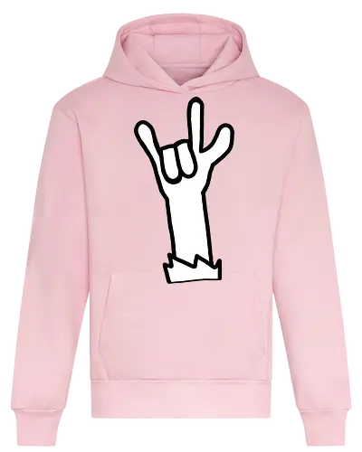 Let's rock! (2) - Augen, Comic, Comic Style, Comic Stil, Zeichnung, comics, niedlich, albern, lustig, witzig, bunt, musik, rock, konzert, festival, rocker, singen, sänger, musiker, pommes, pommesgabel - Heavyweight Hoodie