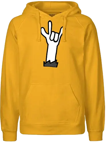 Let's rock! (4) - Augen, Comic, Comic Style, Comic Stil, Zeichnung, comics, niedlich, albern, lustig, witzig, bunt, musik, rock, konzert, festival, rocker, singen, sänger, musiker, pommes, pommesgabel - Fairtrade Hoodie
