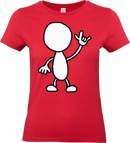 Rocker - Augen, Comic, Comic Style, Comic Stil, Zeichnung, comics, niedlich, albern, lustig, witzig, bunt, musik, rock, konzert, festival, rocker, singen, sänger, musiker, pommes, pommesgabel - Standard T-Shirt (Women)