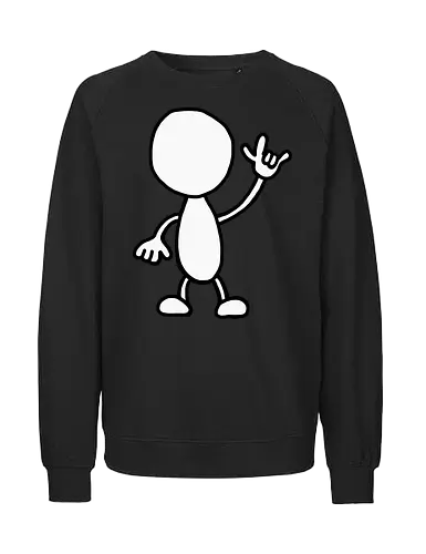 Rocker - Augen, Comic, Comic Style, Comic Stil, Zeichnung, comics, niedlich, albern, lustig, witzig, bunt, musik, rock, konzert, festival, rocker, singen, sänger, musiker, pommes, pommesgabel - Fairtrade Sweatshirt