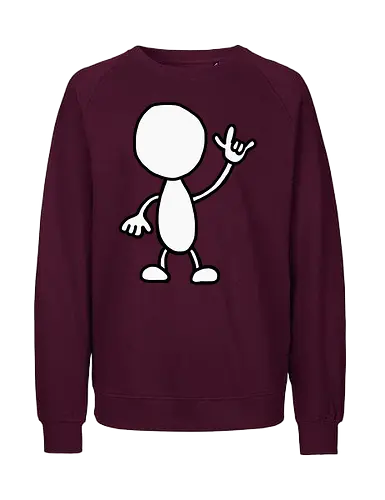 Rocker - Augen, Comic, Comic Style, Comic Stil, Zeichnung, comics, niedlich, albern, lustig, witzig, bunt, musik, rock, konzert, festival, rocker, singen, sänger, musiker, pommes, pommesgabel - Fairtrade Sweatshirt