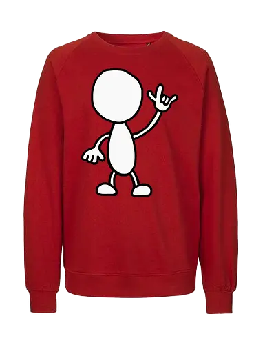 Rocker - Augen, Comic, Comic Style, Comic Stil, Zeichnung, comics, niedlich, albern, lustig, witzig, bunt, musik, rock, konzert, festival, rocker, singen, sänger, musiker, pommes, pommesgabel - Fairtrade Sweatshirt