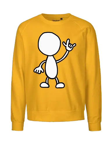 Rocker - Augen, Comic, Comic Style, Comic Stil, Zeichnung, comics, niedlich, albern, lustig, witzig, bunt, musik, rock, konzert, festival, rocker, singen, sänger, musiker, pommes, pommesgabel - Fairtrade Sweatshirt