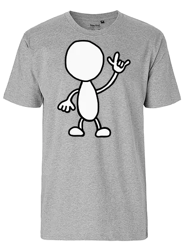 Rocker - Augen, Comic, Comic Style, Comic Stil, Zeichnung, comics, niedlich, albern, lustig, witzig, bunt, musik, rock, konzert, festival, rocker, singen, sänger, musiker, pommes, pommesgabel - Fairtrade T-Shirt