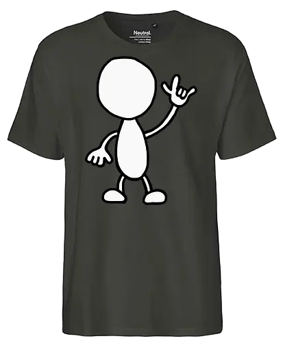 Rocker - Augen, Comic, Comic Style, Comic Stil, Zeichnung, comics, niedlich, albern, lustig, witzig, bunt, musik, rock, konzert, festival, rocker, singen, sänger, musiker, pommes, pommesgabel - Fairtrade T-Shirt