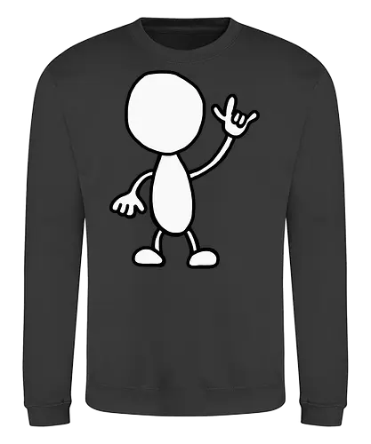 Rocker - Augen, Comic, Comic Style, Comic Stil, Zeichnung, comics, niedlich, albern, lustig, witzig, bunt, musik, rock, konzert, festival, rocker, singen, sänger, musiker, pommes, pommesgabel - Sweatshirt