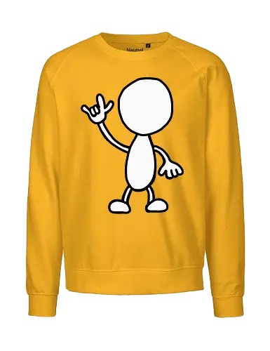 Rocker - Augen, Comic, Comic Style, Comic Stil, Zeichnung, comics, niedlich, albern, lustig, witzig, bunt, musik, rock, konzert, festival, rocker, singen, sänger, musiker, pommes, pommesgabel - Fairtrade Sweatshirt