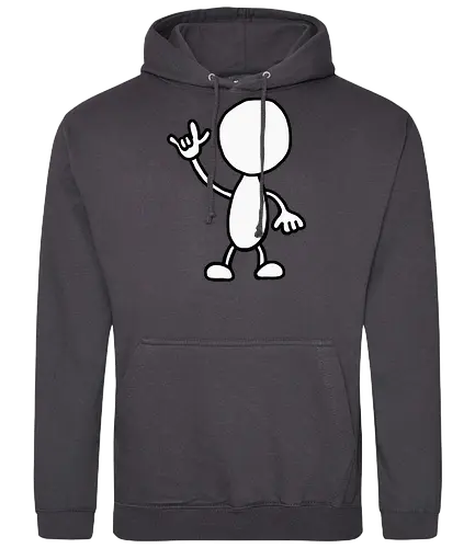 Rocker - Augen, Comic, Comic Style, Comic Stil, Zeichnung, comics, niedlich, albern, lustig, witzig, bunt, musik, rock, konzert, festival, rocker, singen, sänger, musiker, pommes, pommesgabel - Standard Hoodie