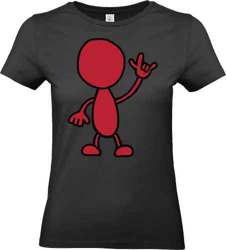 Rocker - Augen, Comic, Comic Style, Comic Stil, Zeichnung, comics, niedlich, albern, lustig, witzig, bunt, musik, rock, konzert, festival, rocker, singen, sänger, musiker, pommes, pommesgabel - Standard T-Shirt (Women)