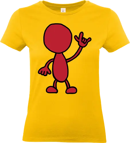 Rocker - Augen, Comic, Comic Style, Comic Stil, Zeichnung, comics, niedlich, albern, lustig, witzig, bunt, musik, rock, konzert, festival, rocker, singen, sänger, musiker, pommes, pommesgabel - Standard T-Shirt (Women)