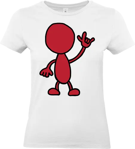 Rocker - Augen, Comic, Comic Style, Comic Stil, Zeichnung, comics, niedlich, albern, lustig, witzig, bunt, musik, rock, konzert, festival, rocker, singen, sänger, musiker, pommes, pommesgabel - Standard T-Shirt (Women)