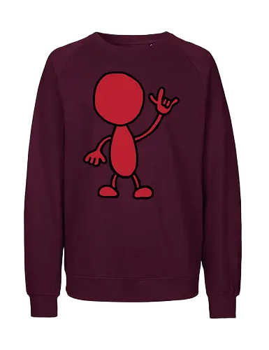 Rocker - Augen, Comic, Comic Style, Comic Stil, Zeichnung, comics, niedlich, albern, lustig, witzig, bunt, musik, rock, konzert, festival, rocker, singen, sänger, musiker, pommes, pommesgabel - Fairtrade Sweatshirt