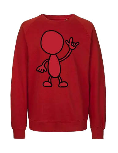 Rocker - Augen, Comic, Comic Style, Comic Stil, Zeichnung, comics, niedlich, albern, lustig, witzig, bunt, musik, rock, konzert, festival, rocker, singen, sänger, musiker, pommes, pommesgabel - Fairtrade Sweatshirt