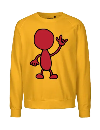 Rocker - Augen, Comic, Comic Style, Comic Stil, Zeichnung, comics, niedlich, albern, lustig, witzig, bunt, musik, rock, konzert, festival, rocker, singen, sänger, musiker, pommes, pommesgabel - Fairtrade Sweatshirt