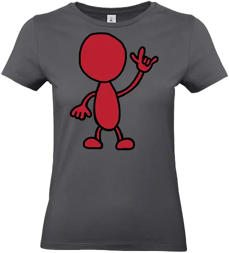 Rocker - Augen, Comic, Comic Style, Comic Stil, Zeichnung, comics, niedlich, albern, lustig, witzig, bunt, musik, rock, konzert, festival, rocker, singen, sänger, musiker, pommes, pommesgabel - Standard T-Shirt (Women)